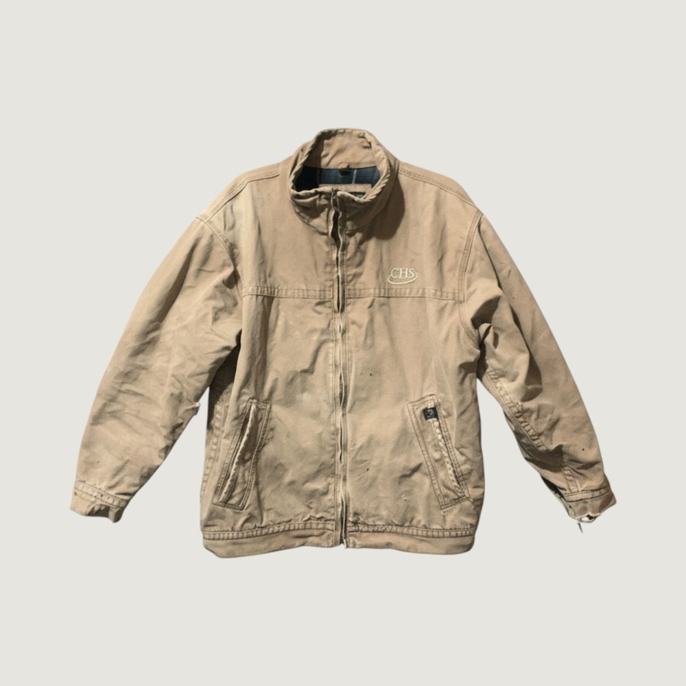 Dri-Duck Jacket Mens XL Workwear Tan Distressed Canvas Flannel Lined 112176 Work